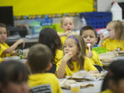 Harney Elementary School kindergarten teacher Renee Sutter&#039;s class enjoys snack time at Kindergarten Jump Start in 2013.