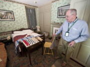 Senior museum curator Robert Giannini speaks about a re-created bedroom with period furniture and artifacts based on an inventory found in Thomas Jefferson&#039;s personal papers, June 8 at the Thaddeus Kosciuszko National Memorial in Philadelphia. Kosciuszko&#039;s defenses helped the Continental army win the critical Battle of Saratoga.