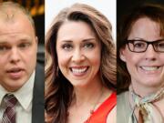 Republicans, from left, John Blom, a candidate for the Clark County council, U.S. Rep. Jaime Herrera Beutler of Camas and state Sen.