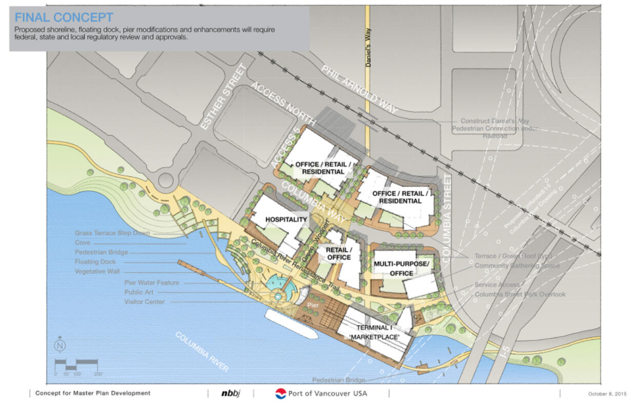 Port of Vancouver
A 2015 concept shows how the port&#039;s Terminal 1 property could be redeveloped. (Amanda Cowan/The Columbian files)