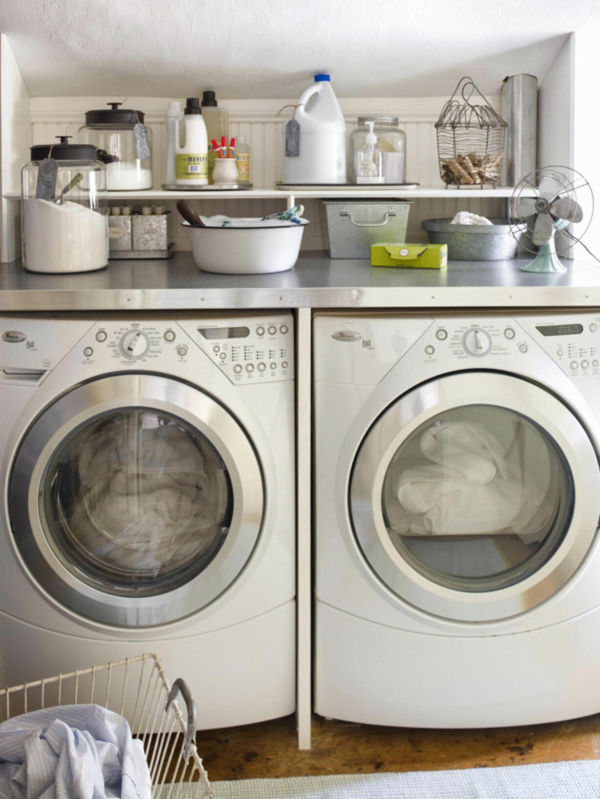 Although you might see college students cramming as many clothes as they can into a dryer and slamming the door shut, the pros say you really shouldn't fill it more than halfway full.