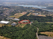 An aerial view of the 10-acre plot where Sigma Design plans to set up its new world headquarters campus. The building and campus are the former site of Heraeus Shin-Etsu America, a silicon crucible manufacturing company.