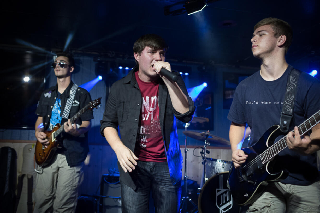 DnD7 performs during the Sunday Youth Jam at Billy Blues Bar & Grill in Hazel Dell. Left to right are Jonny Wilson, Chance Duitman and Trevor Short.