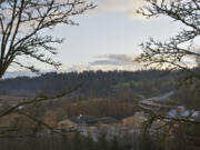 The view looking south from La Center&#039;s Sternwheeler Park in December 2012.