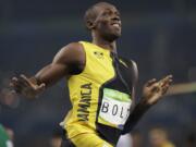 Jamaica's Usain Bolt wins the men's 100-meter final during the athletics competitions of the 2016 Summer Olympics at the Olympic stadium in Rio de Janeiro, Brazil, Sunday, Aug. 14, 2016. (AP Photo/David J.