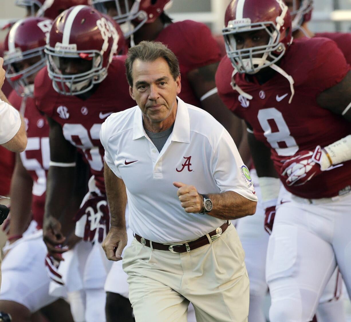 The defending national champion Crimson Tide is the No. 1 team in The Associated Press preseason Top 25 for the fifth time overall and third time under coach Nick Saban.