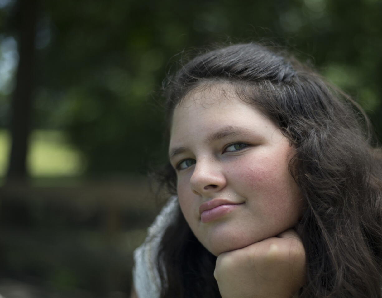 Kaley Zacher poses for a portrait in Dublin, Ga. Kaley&#039;s mother Kimberly Zacher gave permission for Kaley to be paddled twice at Southwest Laurents Elementary School. Although the use of corporal punishment in American schools has declined in recent decades, paddling is still on the books in 19 states, despite calls from the U.S. Education Department to curb punitive disciplinary measures which has been shown to affect minority and disabled students disproportionately.