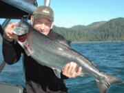 Richard Borneman of Vancouver with one of multiple chinook he caught last week in the Buoy 10 salmon season.