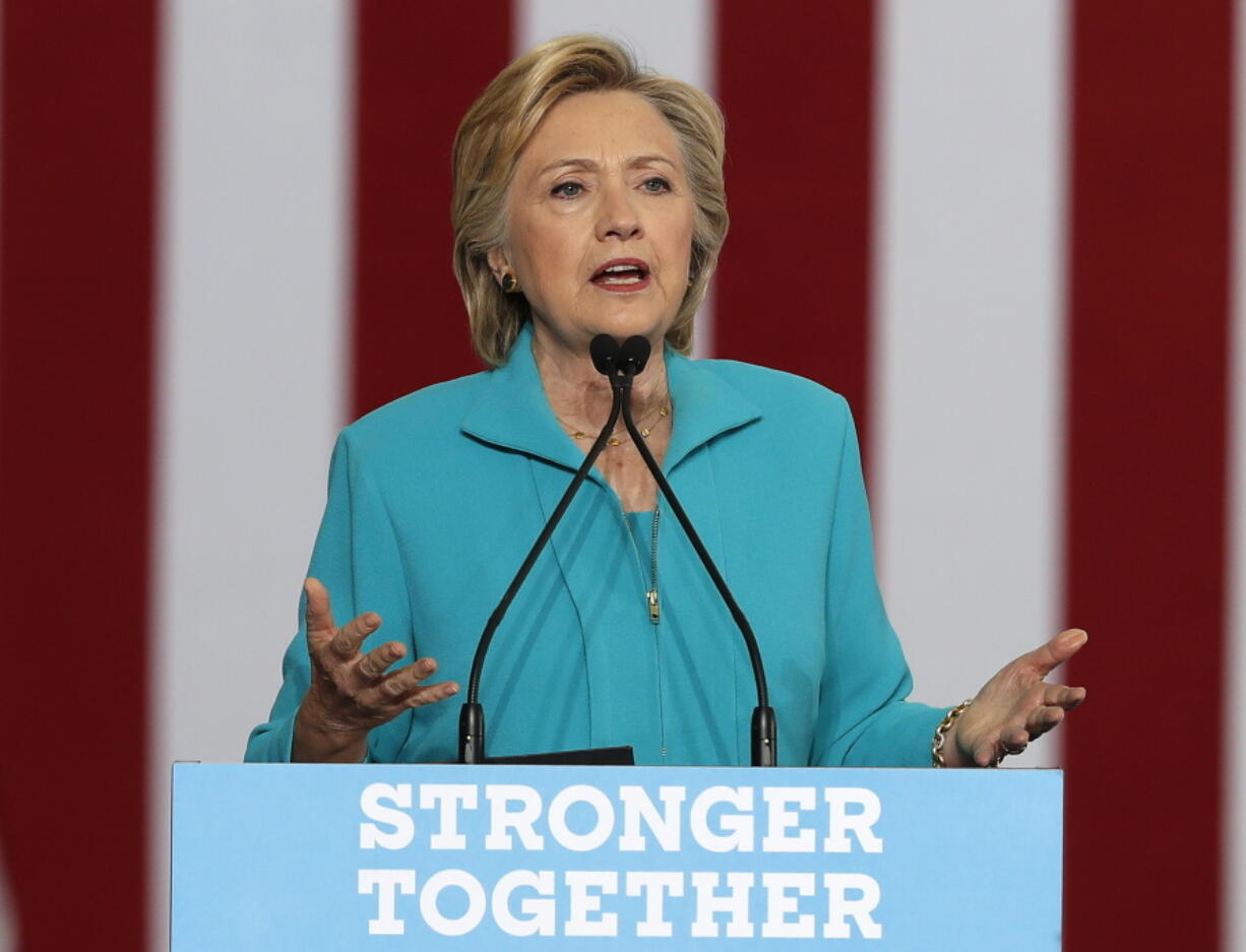 Democratic presidential candidate Hillary Clinton speaks at a campaign event at Truckee Meadows Community College in Reno, Nev., on Aug. 25, 2016.