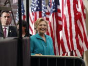 Democratic presidential candidate Hillary Clinton leaves a campaign event at Truckee Meadows Community College, in Reno, Nev., Thursday, Aug. 25, 2016.