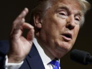 Republican presidential candidate Donald Trump speaks during a campaign rally in Abingdon, Va.