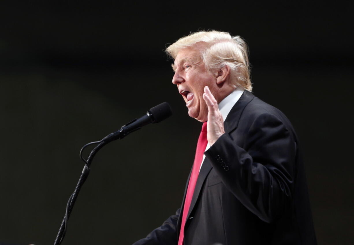 Republican presidential candidate Donald Trump speaks in Charlotte, N.C.