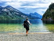 Jeff Garmire savors the view  in Glacier National Park.