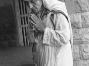 Mother Teresa prays at the Missionaries of Charity in East Beirut, Lebanon, on Aug. 15, 1982.