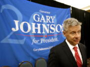 Libertarian presidential candidate Gary Johnson speaks to supporters in May.