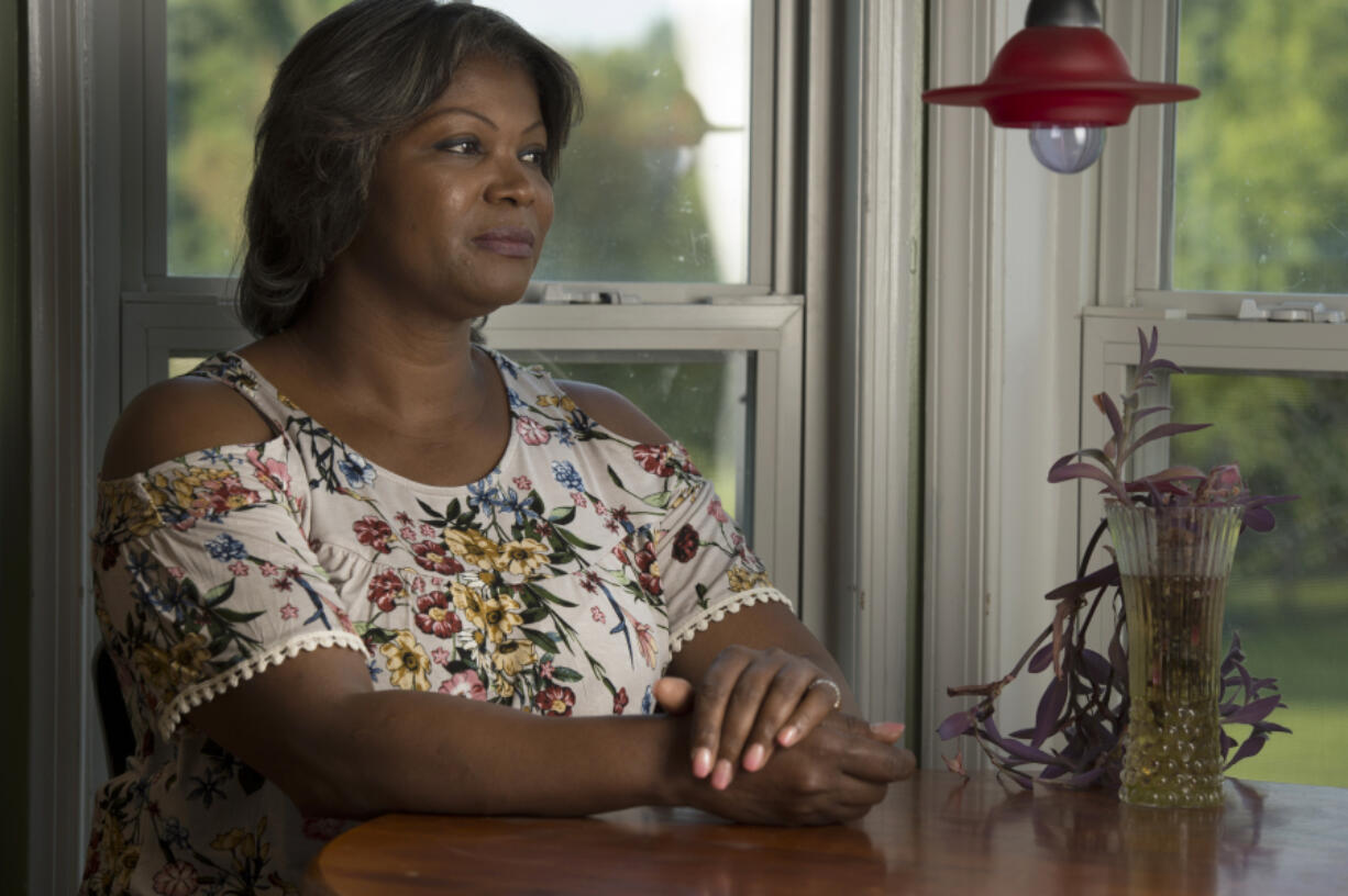 Patricia Tomasello poses for a portrait at her home in Fredericksburg, Virginia.