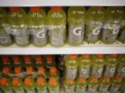 Bottles of Gatorade inside a Kroger grocery store in Louisville, Ky., on April 21.