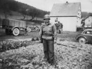 Sgt. Ted Van Arsdol in France with the 535th Anti-aircraft Artillery Battalion.