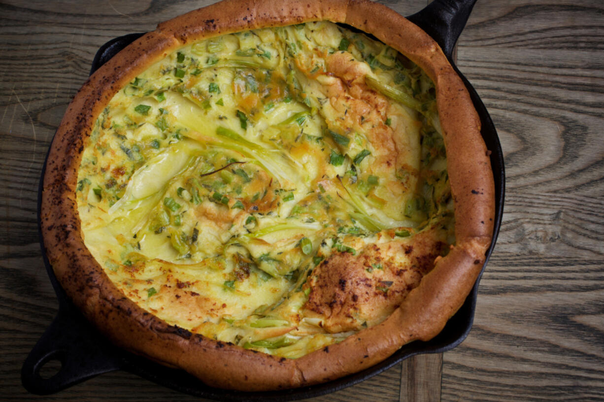 Dorie Greenspan&#039;s Herb and Scallion Dutch Baby.