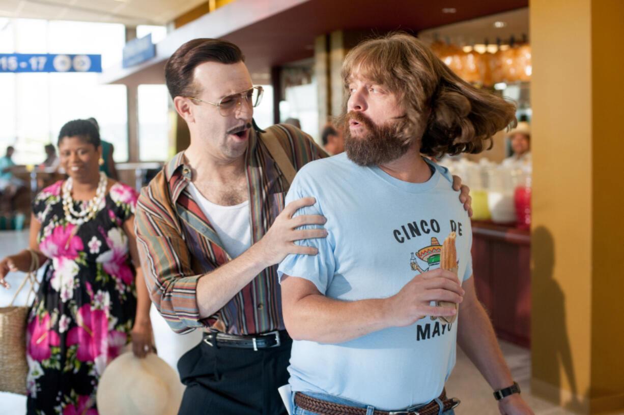 Jason Sudekis, left, and Zach Galifianakis star in the film &quot;Masterminds.&quot; (Glen Wilson/Relativity Media)