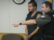 Brandon K. Gorham appears Wednesday in Clark County Superior Court on suspicion of attempted murder. He is accused of running down a man with his pickup truck Saturday in the Vancouver Heights neighborhood.