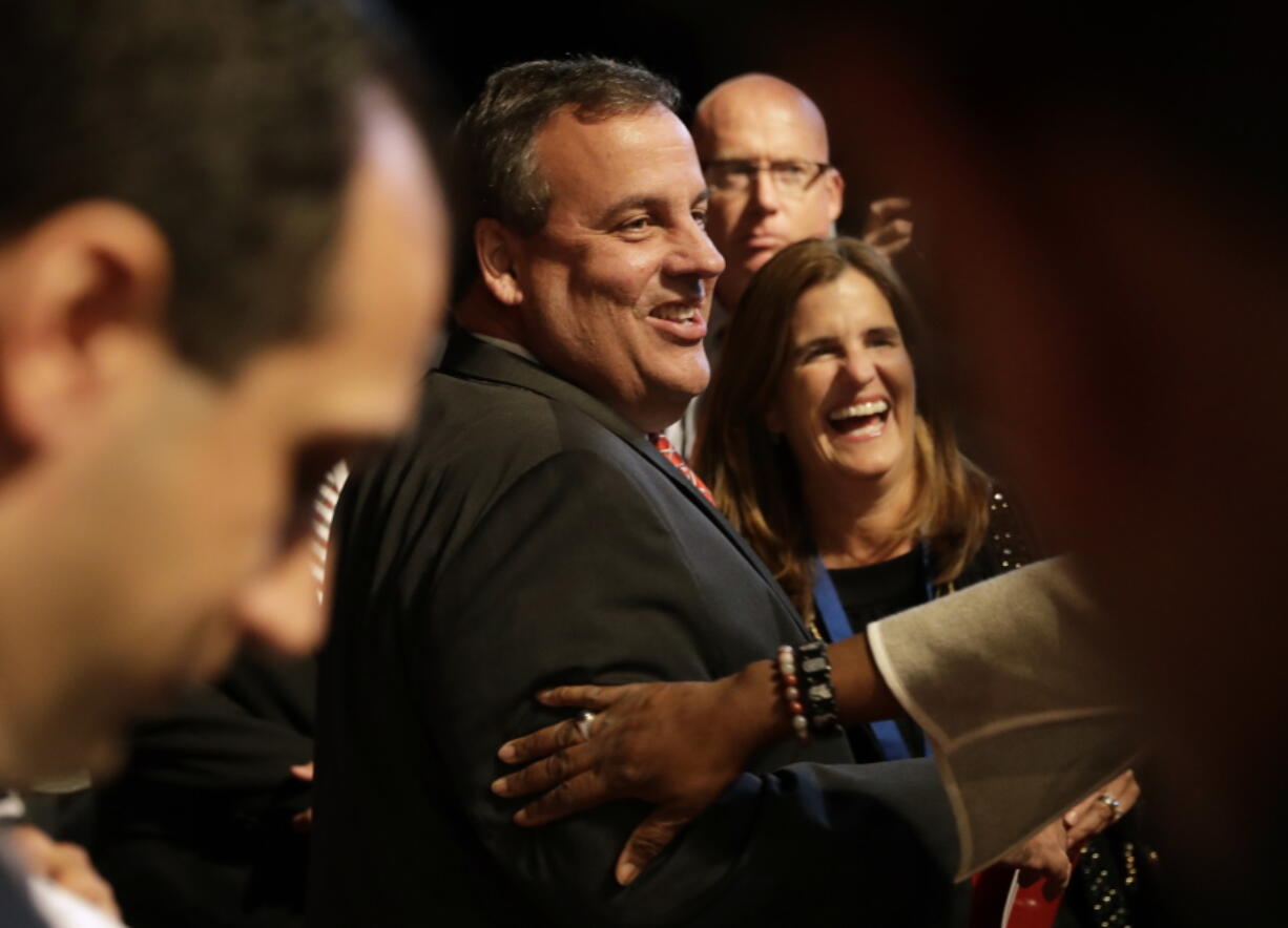 New Jersey Governor Chris Christie arrives for the presidential debate between Democratic presidential nominee Hillary Clinton and Republican presidential nominee Donald Trump at Hofstra University in Hempstead, N.Y., Monday.