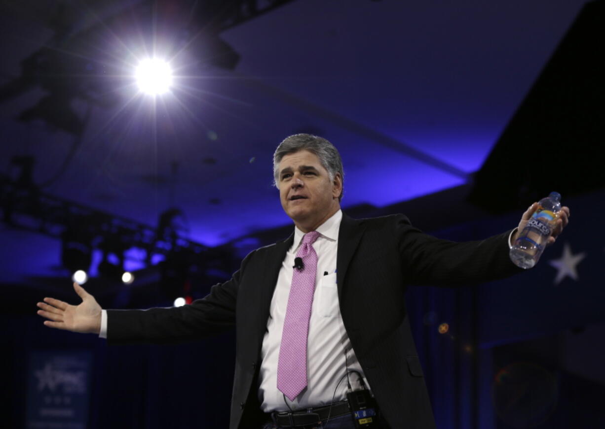 Sean Hannity of Fox News arrives in National Harbor, Md.