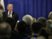 Republican presidential candidate Donald Trump visits the Polish National Alliance on Wednesday in Chicago.