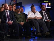 Veterans listen as Republican presidential candidate Donald Trump speaks during the Commander in Chief Forum hosted by NBC, Wednesday, Sept. 7, 2016, in New York.