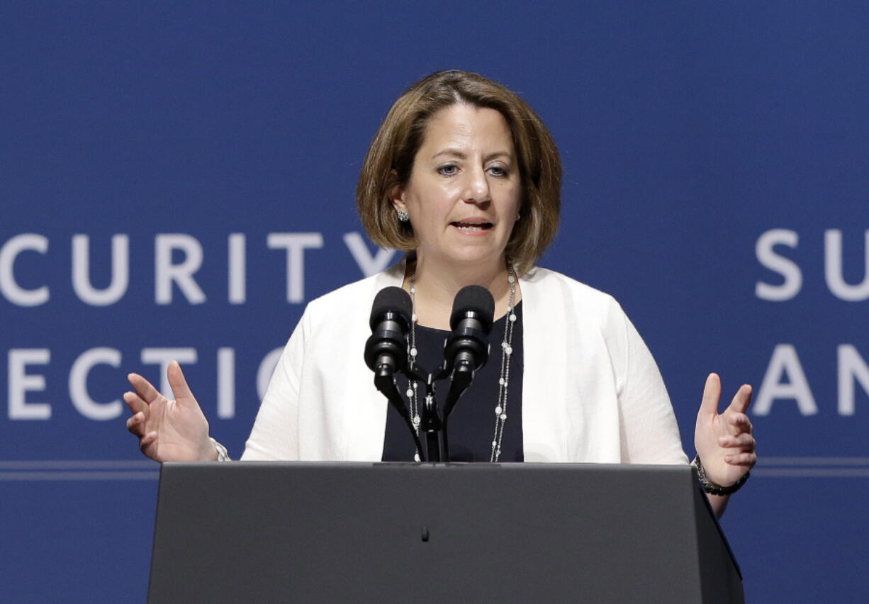 Assistant to the President for Homeland Security and Counterterrorism Lisa Monaco speaks at the White House Summit on Cybersecurity and Consumer Protection in Stanford, Calif., on Feb. 13, 2015.  Monaco said Wednesday, Sept. 14, 2016, that it would be very hard for someone to hack into America&#039;s voting systems in a way that could alter an election outcome. Monaco, speaking at an event commemorating the 10-year anniversary of the Justice Department&#039;s national security division, said election systems by and large are not hooked up to the Internet and are diffusely operated by state and local governments.