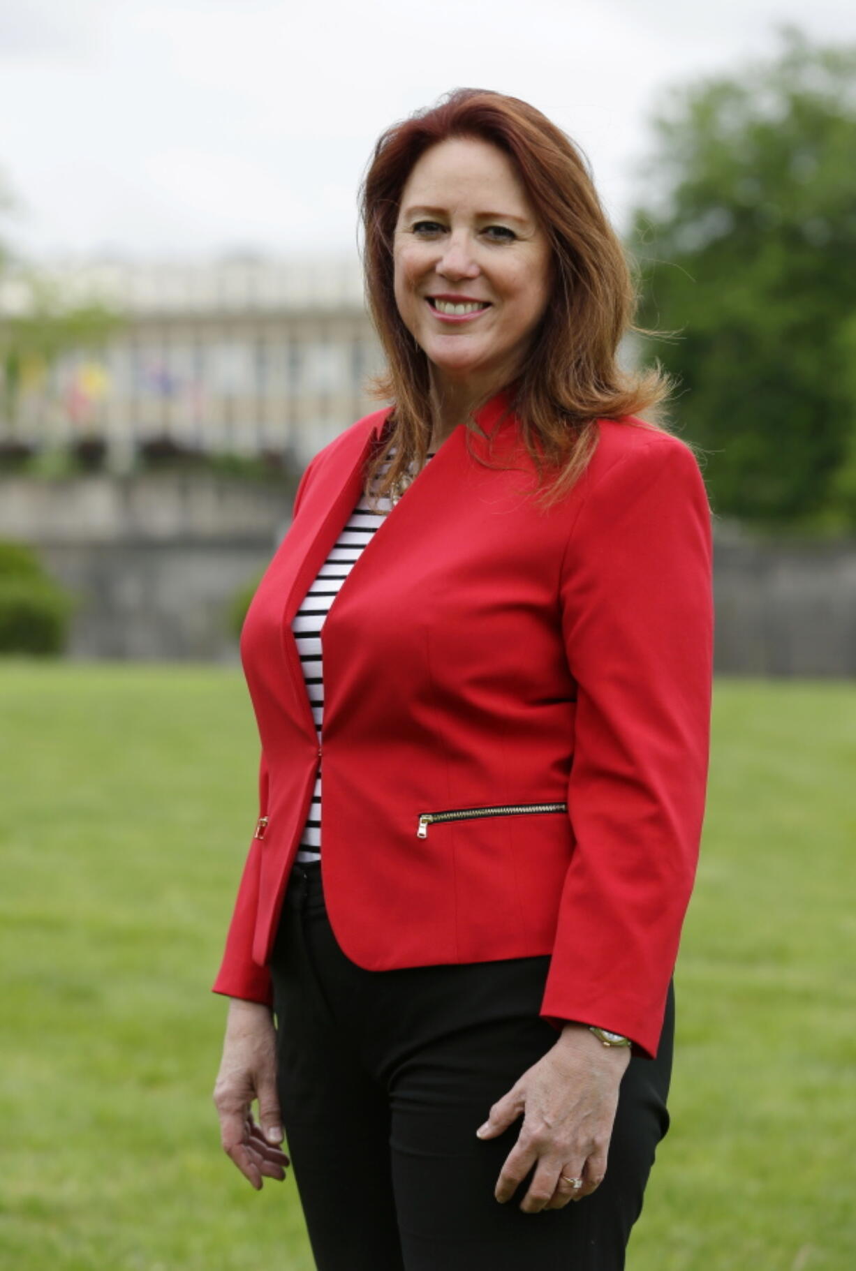 Washington Secretary of State Kim Wyman poses for a photo at the Capitol in Olympia. (AP Photo/Ted S.