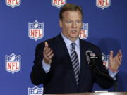 NFL commissioner Roger Goodell answers reporter&#039;s questions at an NFL owner&#039;s meeting in Charlotte N.C.