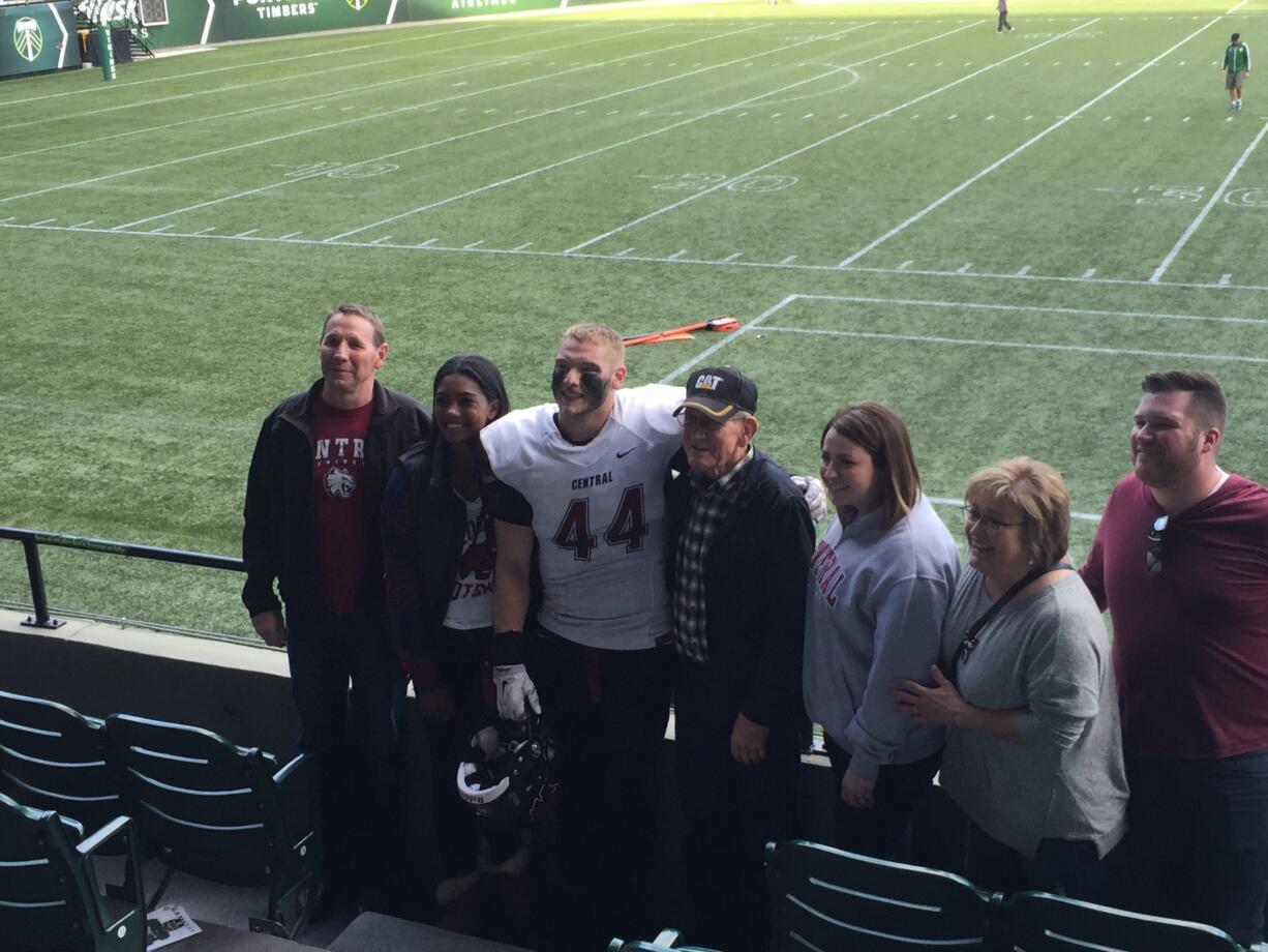 Central Washington linebacker Kevin Haynes poses for a photo after a game against Portland State on Saturday. Haynes said about 30 friends and relatives were at the game at Providence Park.