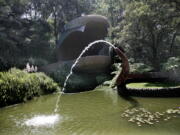 A fountain on the grounds of the architectural project, the &quot;Nest of Quetzalcoatl,&quot; on the outskirts of Mexico City was designed by Architect Javier Senosiain.