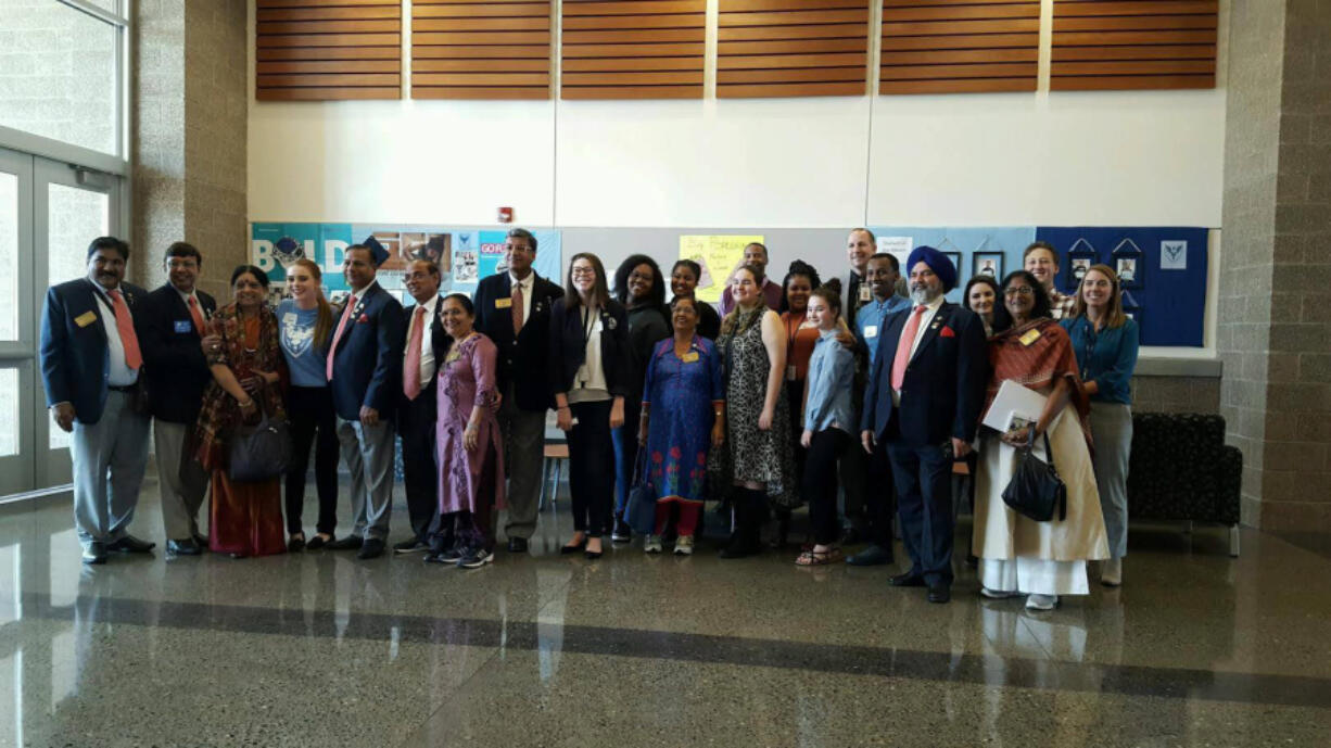 Landover-Sharmel: Members of Rotary District 3102 from Ghaziabad, India, visiting Evergreen Public Schools on Sept.