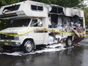 A man escaped uninjured after his RV caught fire in the East Minnehaha neighborhood Tuesday morning.