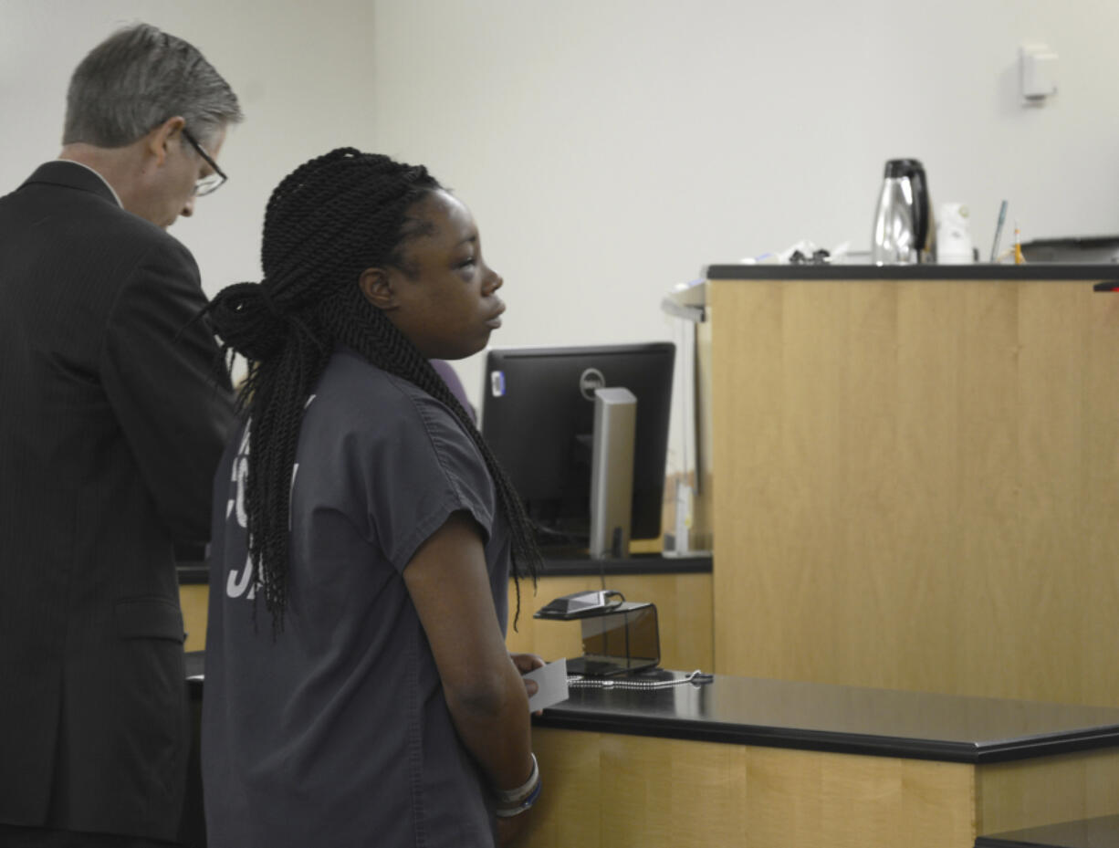 Fontella Hooper, 30, appears in Clark County Superior Court last month on vehicular assault allegations following a serious-injury crash in Vancouver. One of those charges will be changed to vehicular homicide because one of the victims in the crash has died, according to court records.