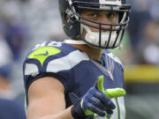 Seattle Seahawks&#039; Jimmy Graham gestures before an NFL football game against the New York Jets Sunday, Oct. 2, 2016, in East Rutherford, N.J.