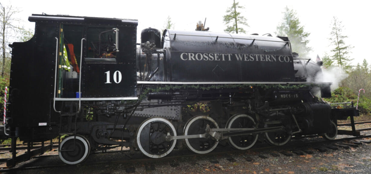 The No. 10 engine on the Chelatchie Prairie Steam Railroad in Yacolt. The Chelatchie Prairie Railroad Association is building a new structure to help better maintain its locomotives.