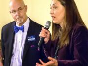 U.S. Rep. Jaime Herrera Beutler, R-Camas, and Democratic challenger state Rep. Jim Moeller of the 49th District squared off in a debate Tuesday afternoon at the Oak Tree Restaurant in Woodland.