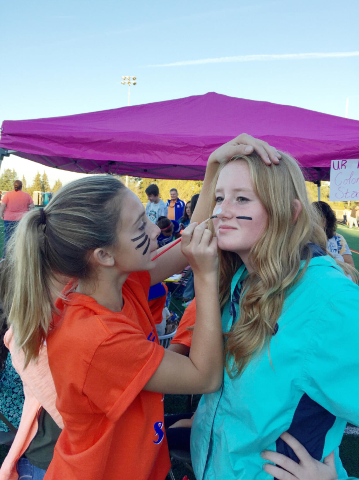 Ridgefield: Lilly Ziemer, left, and Audrie Chapman at Experience Ridgefield, a carnival organized by students in the district celebrating the city.