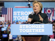 Democratic presidential candidate Hillary Clinton speaks at a rally at Cuyahoga Community College in Cleveland. Some young black activists who had their doubts about Hillary Clinton are coming around to support her - some enthusiastically, some because they cannot stand Donald Trump. African-American voters are seen as key to Clinton&#039;s path to victory in November.