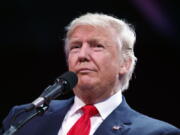 Republican presidential candidate Donald Trump speaks during a campaign rally, in Loveland, Colo.