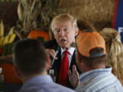 Republican presidential candidate Donald Trump speaks during a meeting with local farmers at Bedners Farm Fresh Market on Monday in Boynton Beach, Fla.