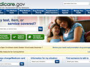 A screen shot shows the home page of Medicare.gov