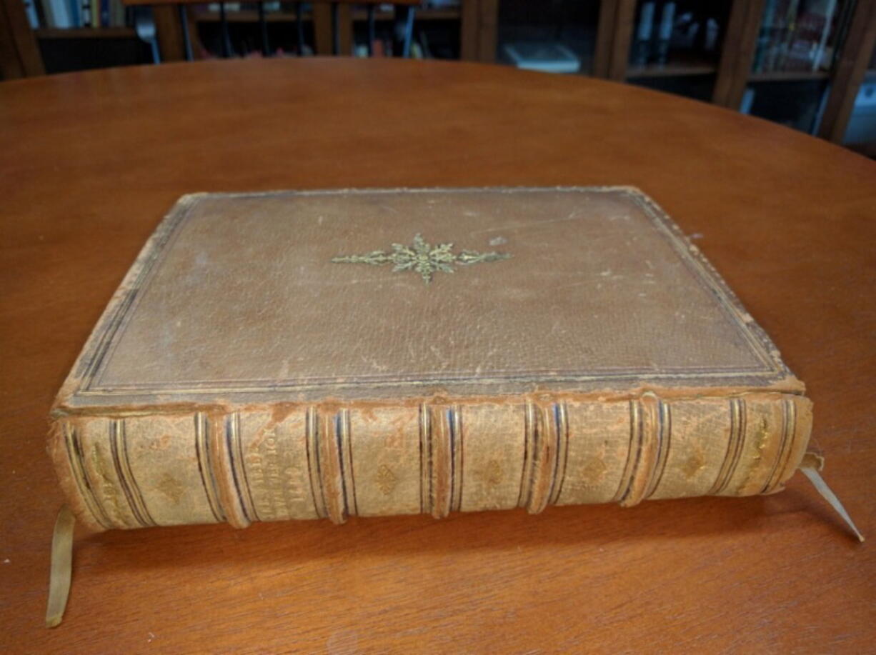 A 1599 Geneva Bible printed in London by a printer for Queen Elizabeth I in Portland.  The historic bible  sat forgotten in the basement of Lewis &amp; Clark College&#039;s Aubrey R. Watzek Library until a curious history major recently opened a box to discover the book.