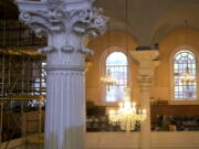 A section of St. Paul&#039;s Chapel is shown during a months-long interior restoration in New York. The renovation will be unveiled on its anniversary date Oct. 30, along with a &quot;9/11 Chapel of Remembrance&quot; area for quiet reflection that also contains artifacts of the attacks.