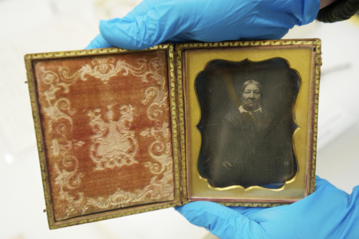 An image of Marguerite McLoughlin in the museum collection at Fort Vancouver National Historic Site.