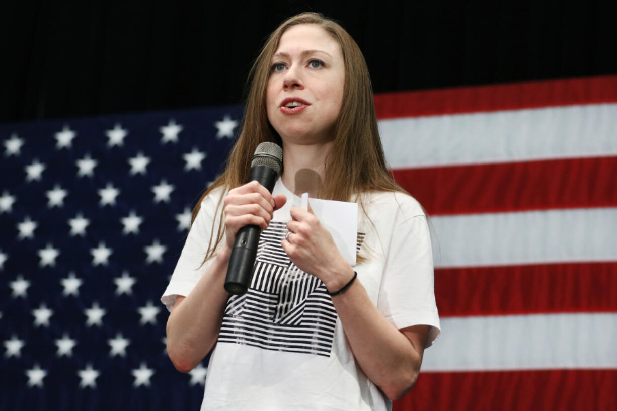 Chelsea Clinton speaks Wednesday at a campaign event in Eau Claire, Wis.