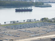 Newly imported Subarus from Japan sit at the Port of Vancouver, await processing and transportation to dealerships throughout the western United States. Subaru of America is a longtime tenant at the port.